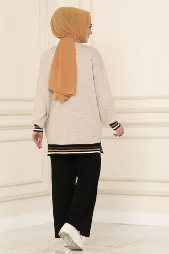 moda selvim Combine 636MT581 Stone Color&Black - Thumbnail