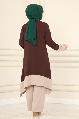 moda selvim 6538S324 براون والرؤية طقم - Thumbnail