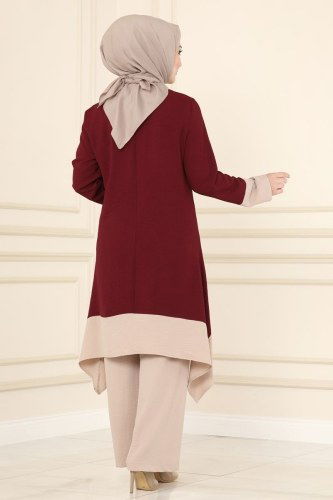 moda selvim Combine 6538S324 Claret Red & Vision - Thumbnail