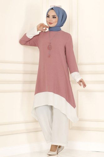 moda selvim Combine 6538S324 Dusty Rose&Ecru - Thumbnail