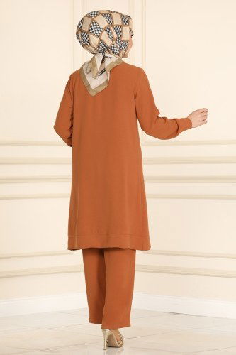 moda selvim 6803S324 رملي طقم - Thumbnail