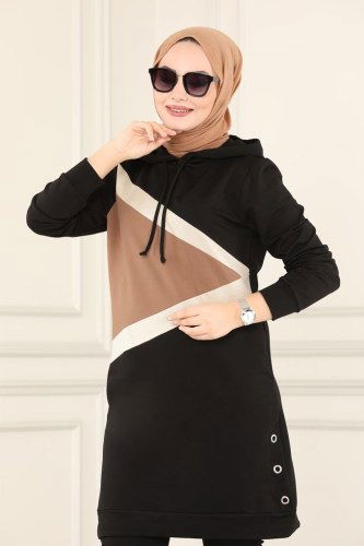 moda selvim Combine 7054NZR779 Black&Latte - Thumbnail