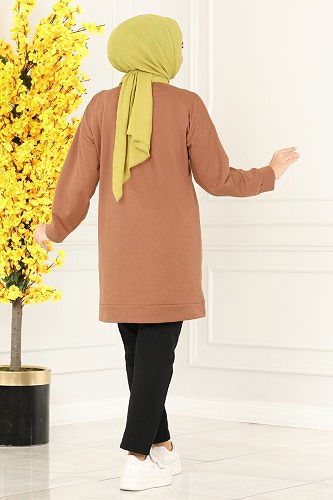 moda selvim Combine 7084AYD574 Light Brown&Black - Thumbnail