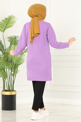 moda selvim Combine 7084AYD574 Lilac&Black - Thumbnail