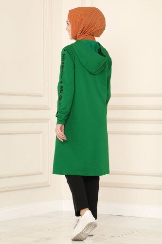 moda selvim 7096NZR779 بينيتون الأخضر والأسود طقم - Thumbnail