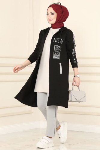 moda selvim Combine 7096NZR779 Black&Gray - Thumbnail