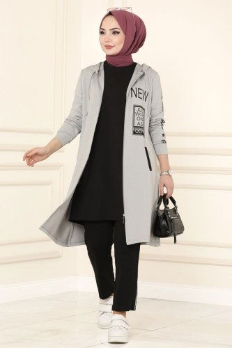 moda selvim 7096NZR779 الفضي&اس طقم - Thumbnail