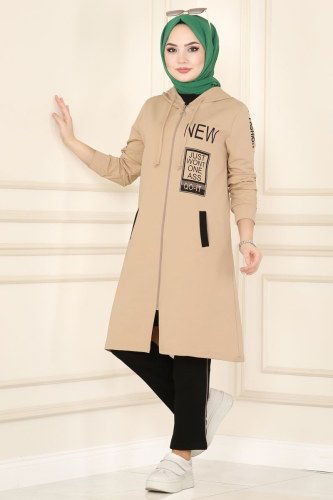 moda selvim 7096NZR779 لون فيزيون مع أسود طقم - Thumbnail