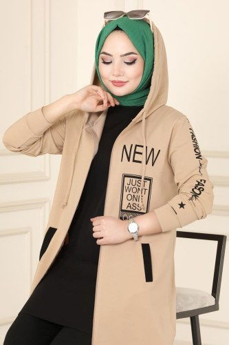 moda selvim 7096NZR779 لون فيزيون مع أسود طقم - Thumbnail