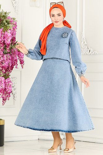 moda selvim Combine 7173MGZ859 Light Denim - Thumbnail