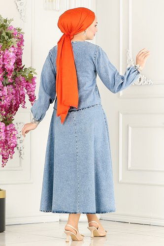 moda selvim 7173MGZ859 الجينز الفاتح طقم - Thumbnail