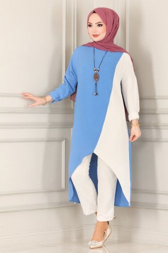 moda selvim 7175NZR779 سماوي&السكري طقم - Thumbnail