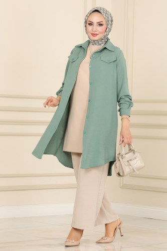 moda selvim 7189NZR779 النعناع والرؤية طقم - Thumbnail