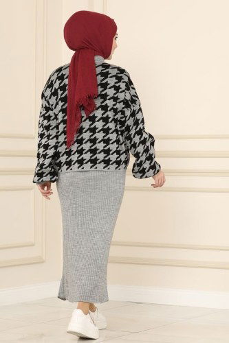 moda selvim 744MT581 الفضي طقم - Thumbnail