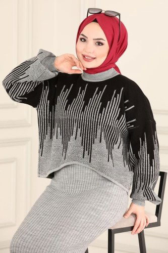 moda selvim 745MT581 الفضي طقم - Thumbnail