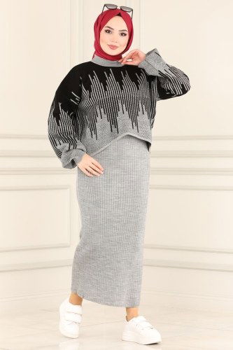moda selvim 745MT581 الفضي طقم - Thumbnail