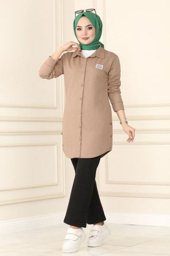 moda selvim 7828AYD574 لون فيزيون مع أسود طقم - Thumbnail
