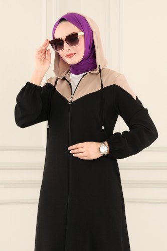 moda selvim 8050BLL803 لحمي&اسود طقم - Thumbnail