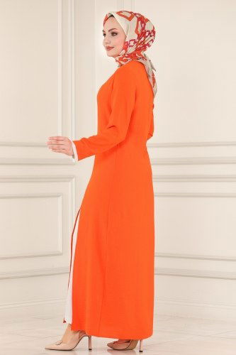 moda selvim Combine 8053MDA386 Oranj&Ecru - Thumbnail
