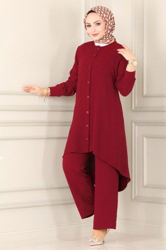 moda selvim Combine 8072MDA386 Claret Red - Thumbnail