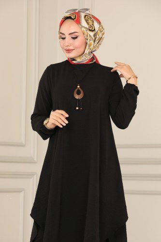 moda selvim 8225AYD574 اسود طقم - Thumbnail