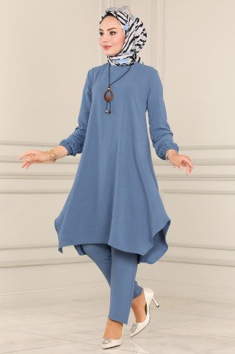 moda selvim 8225AYD574 ياقوتي طقم - Thumbnail
