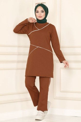 moda selvim 8292AYD574 رملي طقم - Thumbnail