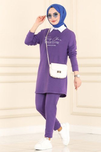 moda selvim Combine 8888ASY563 Dark Lilac - Thumbnail