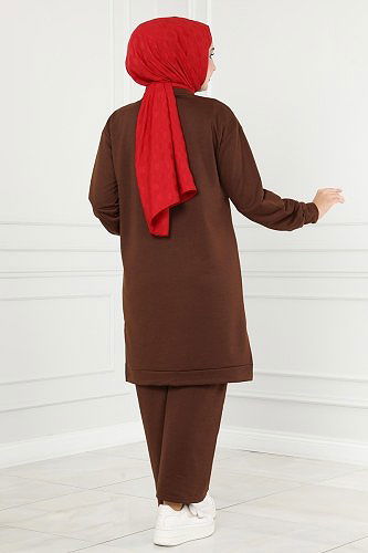 moda selvim 9000SBL832 البني طقم - Thumbnail