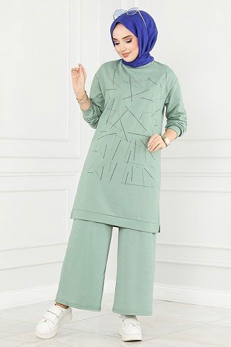 moda selvim 9000SBL832 تركوازي طقم - Thumbnail