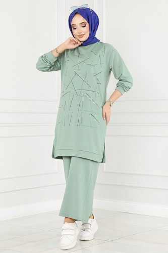 moda selvim 9000SBL832 تركوازي طقم - Thumbnail