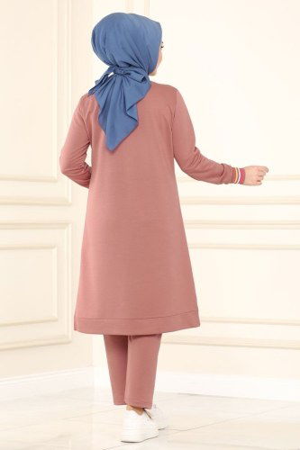 moda selvim 9999ASY563 الزهري طقم - Thumbnail