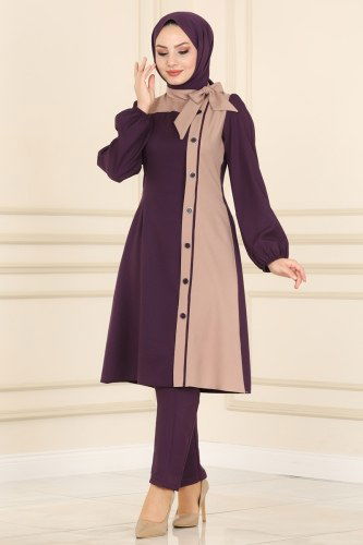 moda selvim Combine ASM2492-1 Purple - Thumbnail