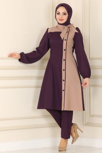 moda selvim Combine ASM2492-1 Purple - Thumbnail