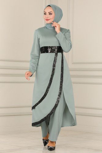 moda selvim ASM2500 اخضر طقم - Thumbnail