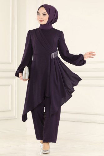 moda selvim Combine ASM2527 Purple - Thumbnail