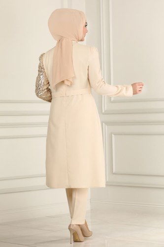 moda selvim ASM2542 حجري فاتح طقم - Thumbnail