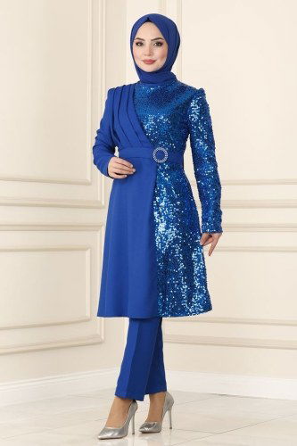 moda selvim ASM2542 ازرق طقم - Thumbnail