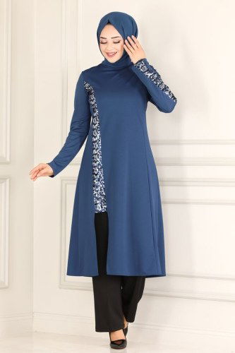 moda selvim ASM2554 ياقوتي مع الأسود طقم - Thumbnail