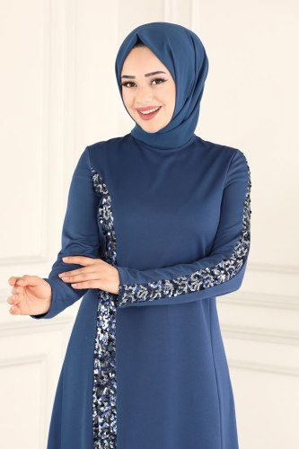 moda selvim ASM2554 ياقوتي مع الأسود طقم - Thumbnail