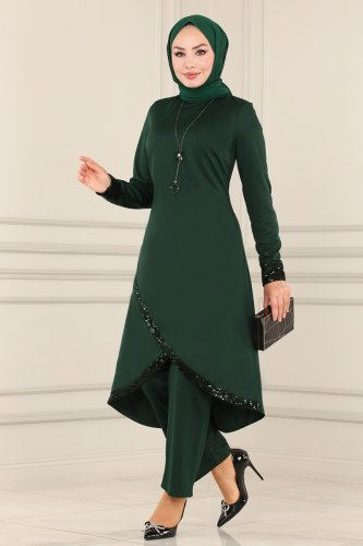 A.S.M. - ASM2559 اخضر غامق / اسود طقم