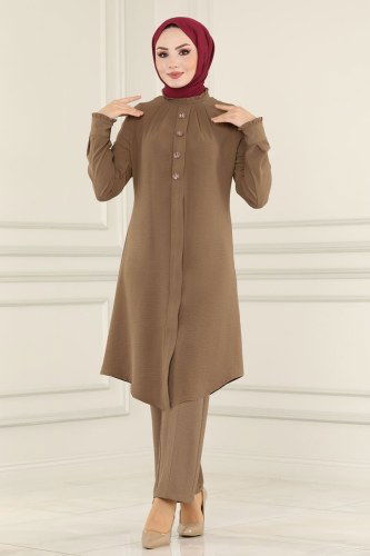 moda selvim ASM2562 فيزيون غامق طقم - Thumbnail