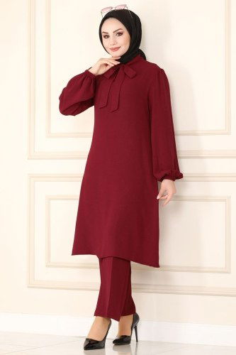 moda selvim ASM2564 الخمري طقم - Thumbnail