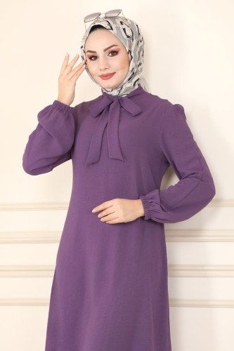 moda selvim ASM2564 ارجواني فاتح&اسود طقم - Thumbnail
