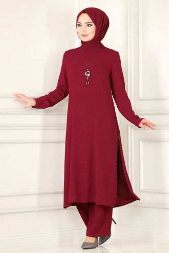 moda selvim Combine ASM2568 Claret Red - Thumbnail