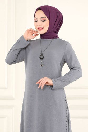 moda selvim ASM2568 الفضي طقم - Thumbnail