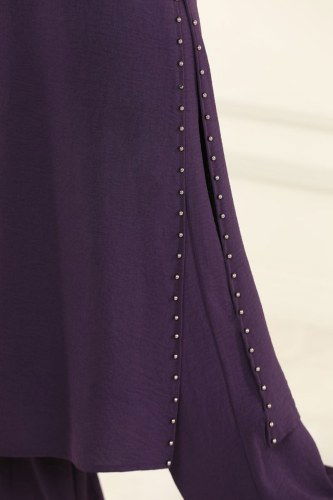 moda selvim ASM2568 بنفسجي طقم - Thumbnail