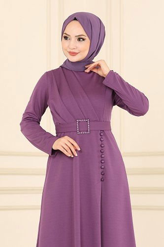 moda selvim ASM2578 ارجواني فاتح طقم - Thumbnail