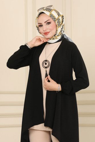 moda selvim ASM2592 حجري & اسود طقم - Thumbnail