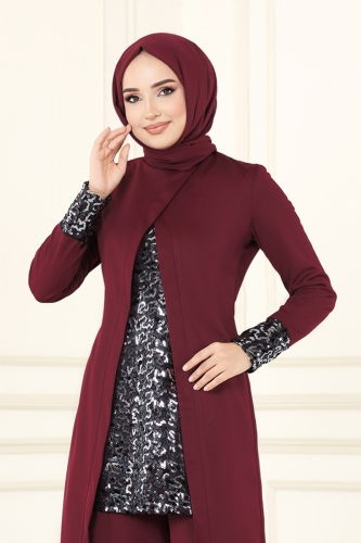 moda selvim Combine ASM2678 Claret Red - Thumbnail